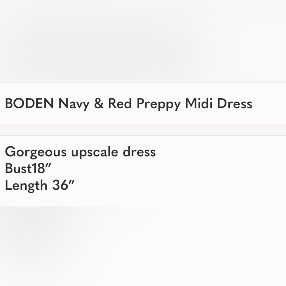 BODEN Tweed Navy & Red Preppy Midi Dress S. 8 - Picture 8 of 8